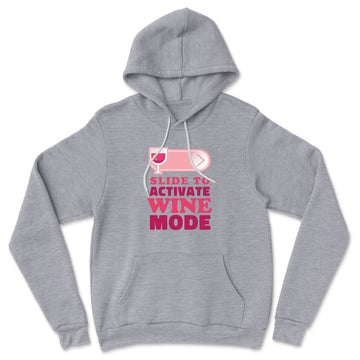 Swipe Right For Wine Mode Hoodie in Athletic Heather color